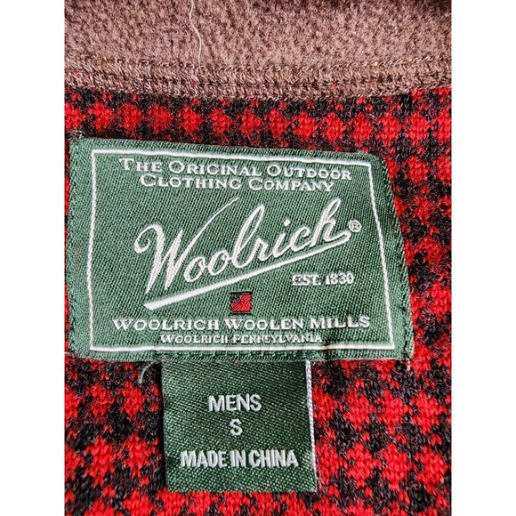 Woolrich Mens Sweater Size Small Brown 1/4 Zip - Picture 7 of 9